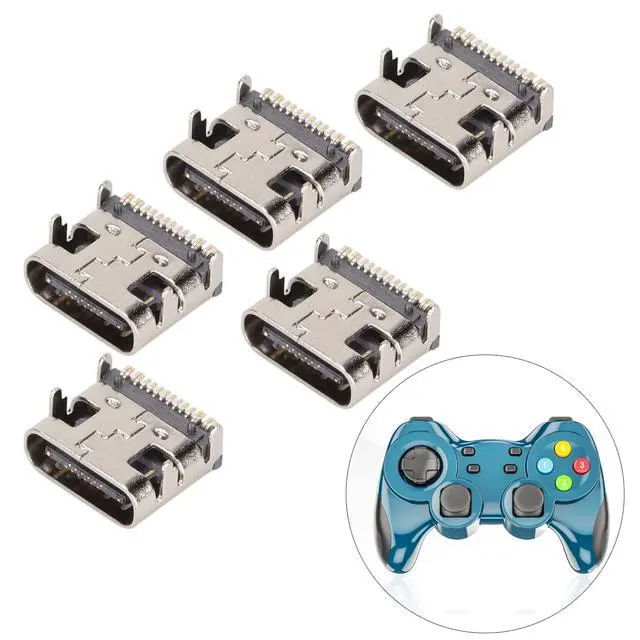 Alt view image 6 of 7 - 5PCs Replacement Charging Port Assembly for Controller, Repair Part USB C Adaptor Charger Socket