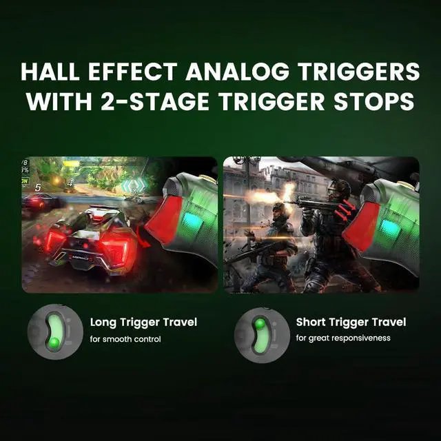 Alt view image 5 of 7 - Wired XBOX Controller for XBOX Series X|S, Hall Effect Sticks & Triggers, RGB Lighting, Trigger Stops, 2 Remappable Back Buttons, PC Controller for Windows 10/11