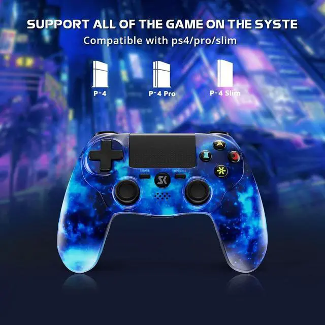 Alt view image 2 of 6 - 2 Pack Wireless Controller for PS4, Controller for Sony PlayStation 4, Double Shock 6-Axis Motion Sensor, Sensitive Touch Pad, Built-in Speaker & 3.5mm Headset Jack, Compatible with PS4/Pro/Slim