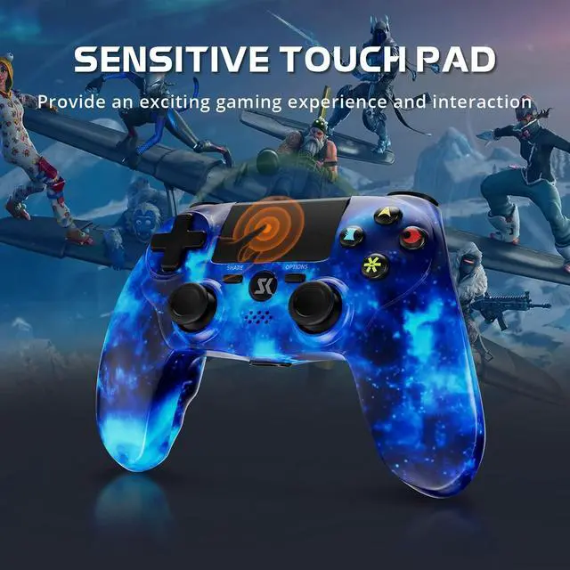 Alt view image 4 of 6 - 2 Pack Wireless Controller for PS4, Controller for Sony PlayStation 4, Double Shock 6-Axis Motion Sensor, Sensitive Touch Pad, Built-in Speaker & 3.5mm Headset Jack, Compatible with PS4/Pro/Slim