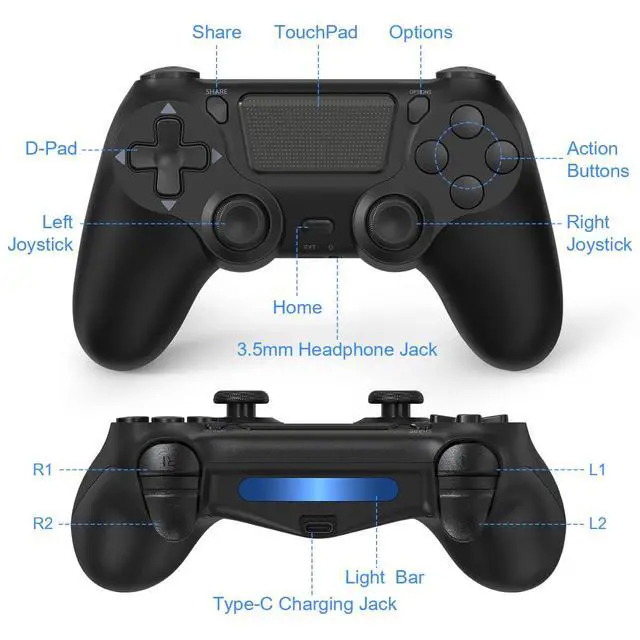Alt view image 6 of 6 - Wireless Controller Compatible with PS4/Pro/Slim