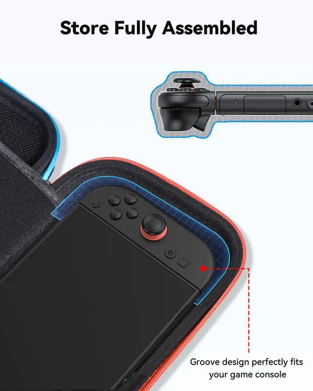 Alt view image 4 of 7 - Carrying Case for Nintendo Switch 2 (2025), Hard Shell Travel Storage with Soft Interior, Fits Console, Charger & Accessories, 10 Game Card Slots, Portable Protective Case - Black