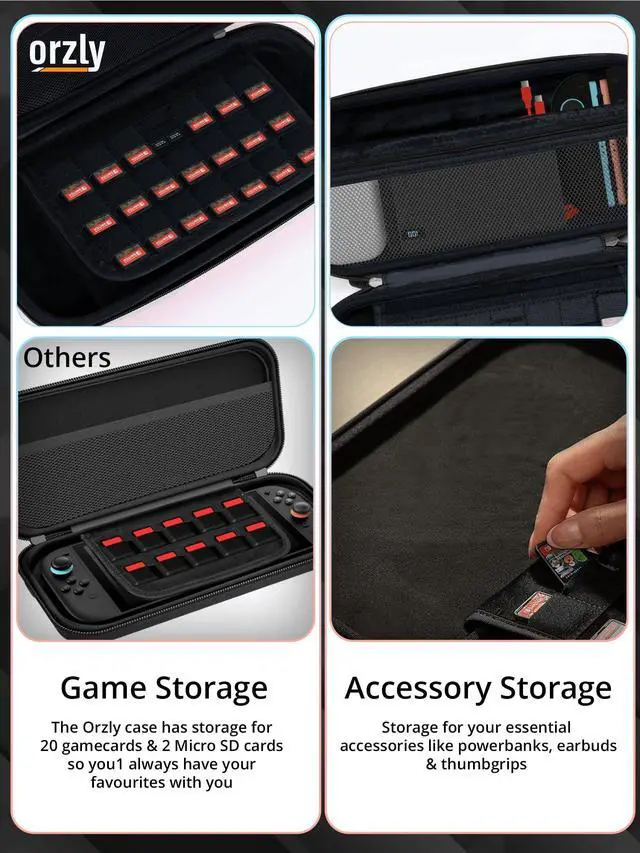 Alt view image 6 of 7 - Switch 2 Accessories Bundle Carry Case & Screen Protector for Nintendo Switch 2 (2025) Console, TravelCase, Screen Protection, Grip Case, USB-C Cable, Games Holder, Headphones, Thumbgrips