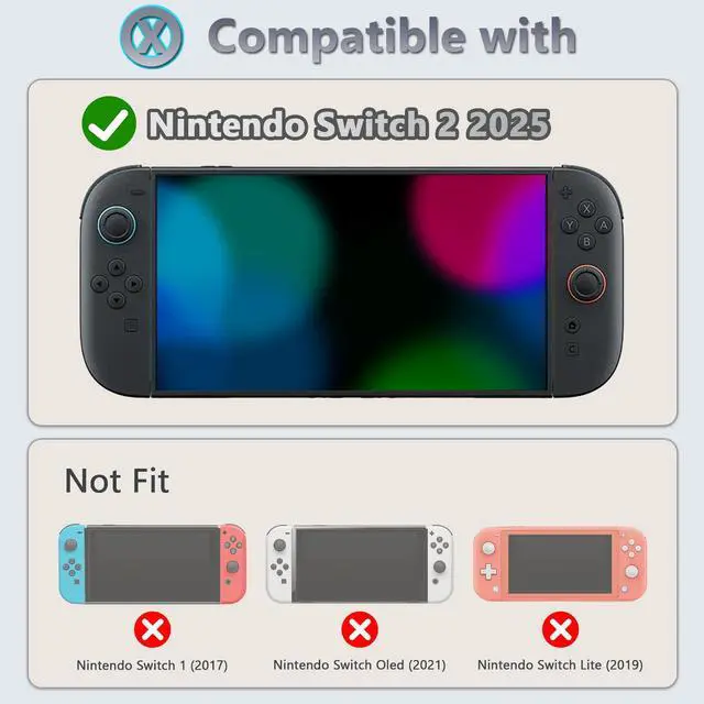 Alt view image 2 of 7 - Slim Carrying Case for Nintendo Switch 2, Upgrade Thin Travel Case with Soft Lining 12 Game Card Slots, Original Design Portable Hard Storage Bag for Switch 2 Console and Accessories, Sliver Black