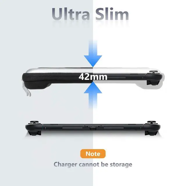 Alt view image 3 of 7 - Slim Carrying Case for Nintendo Switch 2, Upgrade Thin Travel Case with Soft Lining 12 Game Card Slots, Original Design Portable Hard Storage Bag for Switch 2 Console and Accessories, Sliver Black