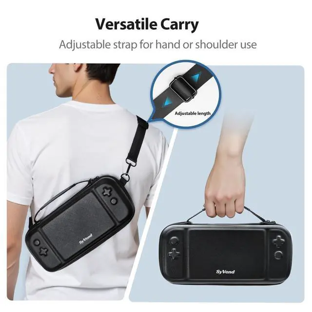 Alt view image 3 of 7 - Switch 2 Carrying Case - Large Capacity Travel Case with Adjustable Shoulder Strap, 22 Game Card Slots, Hard Shell Protection, Fits AC Adapter, Grips, HDMI Cable & Accessories
