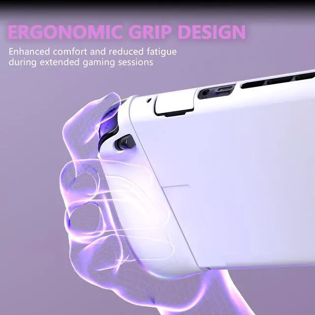 Alt view image 2 of 7 - Ranger Protective Case for Nintendo Switch 2 with Stand | Ergonomic Anti-Slip Silicone Grips, Dockable Hard Shell, 4 Thumbstick Caps | Quick-Release-Joycon Design Full-Body Cover, White