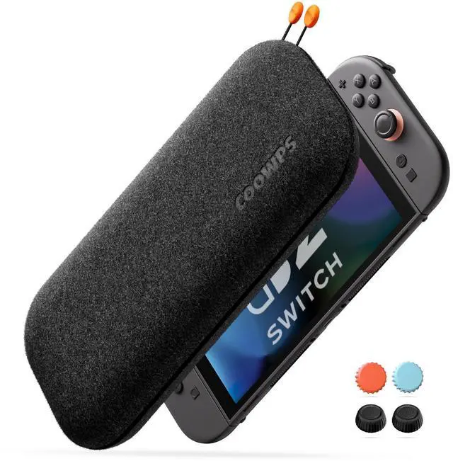 Main image of Ultra Hard Switch 2 Case for Nintendo Switch 2, with 4Pcs Thumb Grips, Odorless Felt Military Grade Protection, Soft Lining Carrying Case with 8 Game Card Slots