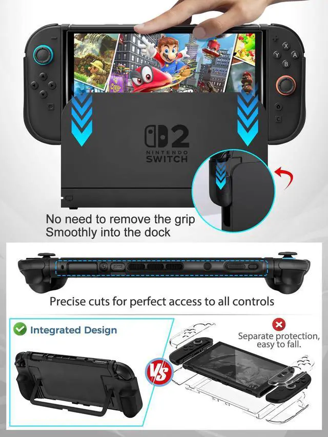 Alt view image 5 of 7 - High-end Quality Upgrade Large Capacity Travel Carrying switch 2 case for Nintendo Switch 2 Accessories and Console 2025, with switch 2 Grip Protective Case Cover and Joycon Thumb Grip