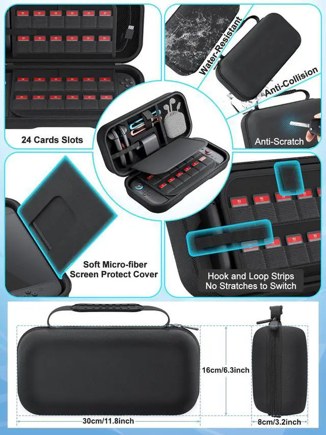 Alt view image 4 of 7 - High-end Quality Upgrade Large Capacity Travel Carrying switch 2 case for Nintendo Switch 2 Accessories and Console 2025, with switch 2 Grip Protective Case Cover and Joycon Thumb Grip