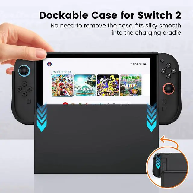 Alt view image 3 of 7 - for Switch 2 Grip Case (2025), Dockable Case with Ergonomic Grip for Handheld as a Real Gamepad, Shockproof Protective Case Accessories for Switch 2