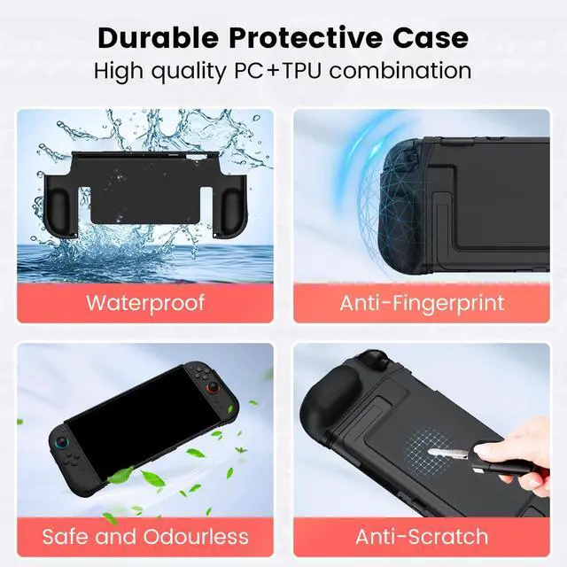 Alt view image 4 of 7 - for Switch 2 Grip Case (2025), Dockable Case with Ergonomic Grip for Handheld as a Real Gamepad, Shockproof Protective Case Accessories for Switch 2