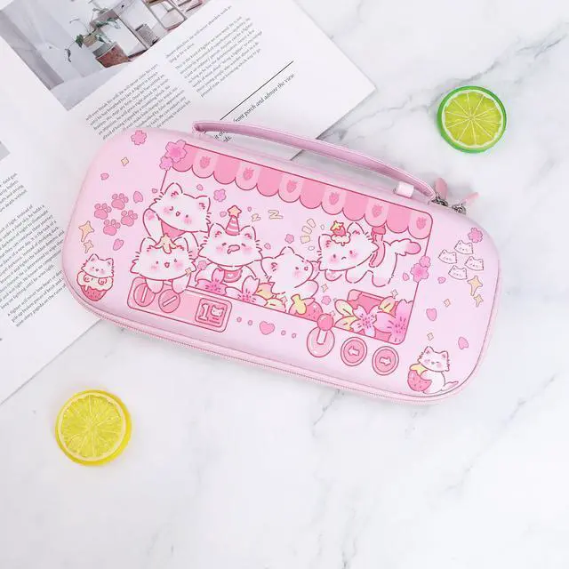 Alt view image 6 of 7 - Carrying Case Compatible with Switch 2 2025, Switch2 Hard Shell Storage Bag with 12 Game Card Slots & Strap, Cute Cat Travel Carry Case for Switch 2 Console and Accessories, Claw Machine