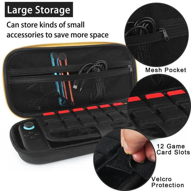 Alt view image 5 of 6 - Carrying Case for Nintendo Switch 2 (2025), Portable Travel Bag with 12 Game Card Slots, Hard Shell Case for Nintendo Switch 2 Console Joy-Con & Accessories, Kingdom, Black