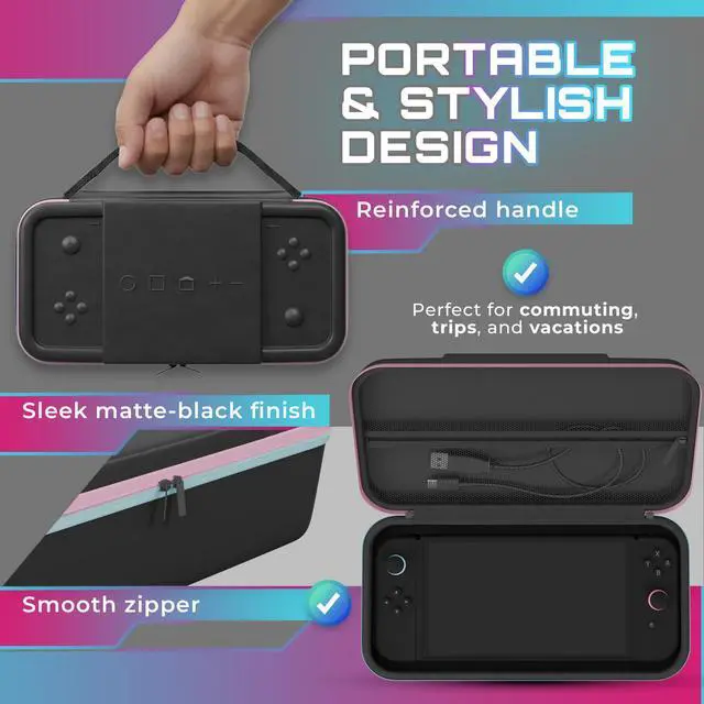 Alt view image 4 of 7 - All-in-One Carrying Case for Nintendo Switch 2 with Dock Storage, Fits Console Dock Joy-Cons Charger & Game Cards, Hard Shell Shockproof Travel Case, Switch 2 OLED Original Compatible - 2026