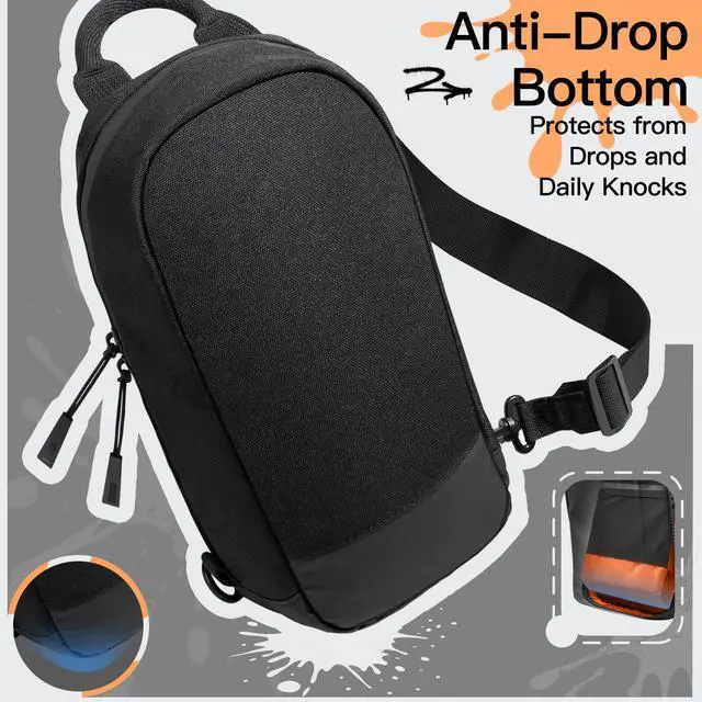 Alt view image 6 of 7 - Sling Crossbody Bag for Nintendo Switch 2/Switch OLED/Switch Console, Shoulder Bag with 8 Game Card Slots, Large Capacity for Accessories & Charger, Perfect for Daily Use & Travel, Black