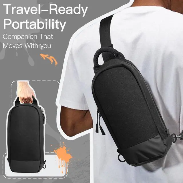 Alt view image 7 of 7 - Sling Crossbody Bag for Nintendo Switch 2/Switch OLED/Switch Console, Shoulder Bag with 8 Game Card Slots, Large Capacity for Accessories & Charger, Perfect for Daily Use & Travel, Black