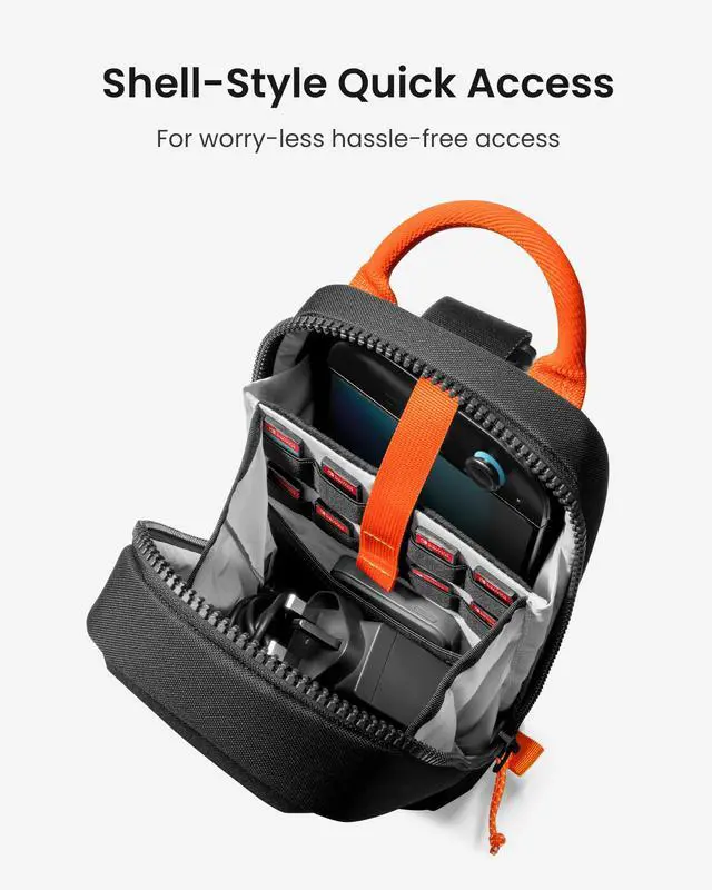 Alt view image 3 of 7 - Sling Crossbody Bag for Nintendo Switch 2, Protective Travel Chest Carrying Gaming Pouch with 8 Game Cartridges Slots