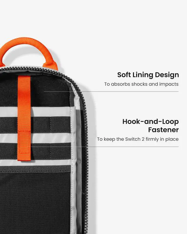 Alt view image 5 of 7 - Sling Crossbody Bag for Nintendo Switch 2, Protective Travel Chest Carrying Gaming Pouch with 8 Game Cartridges Slots