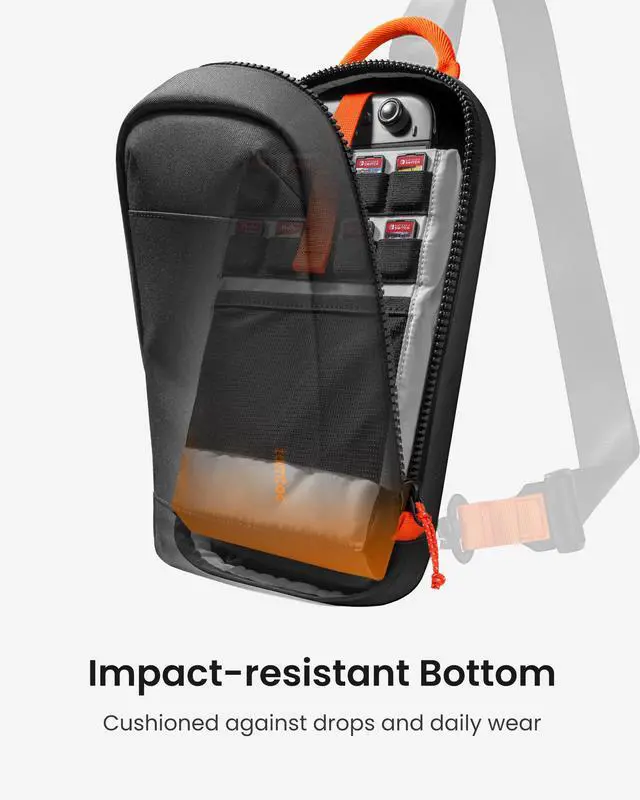 Alt view image 4 of 7 - Sling Crossbody Bag for Nintendo Switch 2, Protective Travel Chest Carrying Gaming Pouch with 8 Game Cartridges Slots