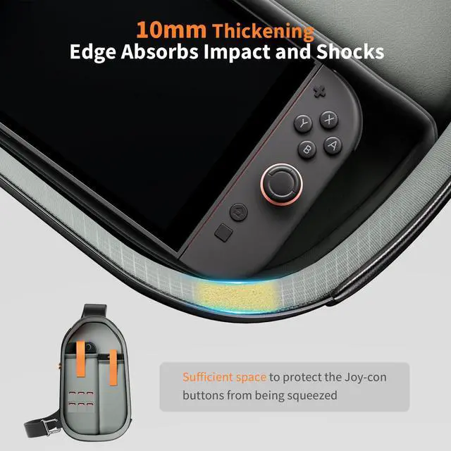 Alt view image 5 of 7 - Sling Bag for Nintendo Switch 2/Steam Deck OLED/PlayStation Portal, Unique Design Portable Crossbody Bag with EVA Hard Shell, Thickened Lining Full Protection Game Console Travel Pouch