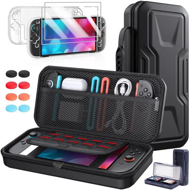 Main image of All in One Accessories Case Bundle for Nintendo Switch 2 2025, Portable Carrying Case & Clear Hard Cover Shell, 2 Screen Protector, 8 Thump Grips, Game Card Slots, for Travel & Storage