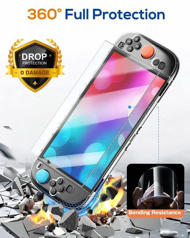 Alt view image 4 of 7 - All in One Accessories Case Bundle for Nintendo Switch 2 2025, Portable Carrying Case & Clear Hard Cover Shell, 2 Screen Protector, 8 Thump Grips, Game Card Slots, for Travel & Storage