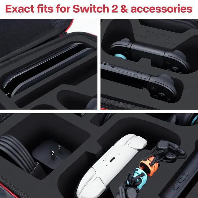 Alt view image 6 of 7 - Travel Case Compatible with Nintendo Switch 2, Controller & Accessories