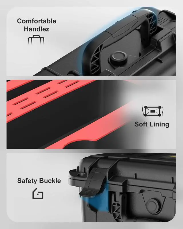 Alt view image 5 of 7 - Hard Carrying Case for Nintendo Switch 2, Professional Deluxe IP67 Waterproof, Soft Lining Hard Travel Case for Nintendo Switch 2 Console Pro Controller & Accessories (Black)