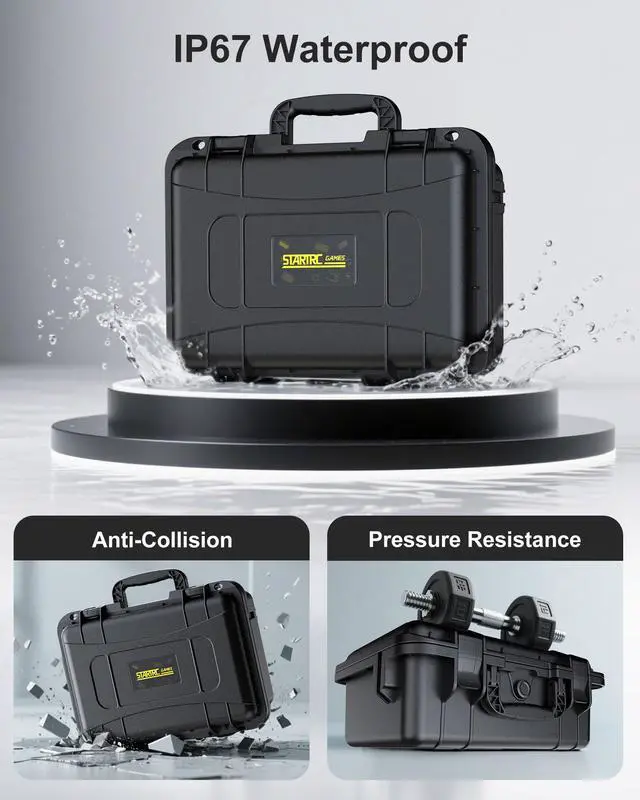 Alt view image 6 of 7 - Hard Carrying Case for Nintendo Switch 2, Professional Deluxe IP67 Waterproof, Soft Lining Hard Travel Case for Nintendo Switch 2 Console Pro Controller & Accessories (Black)