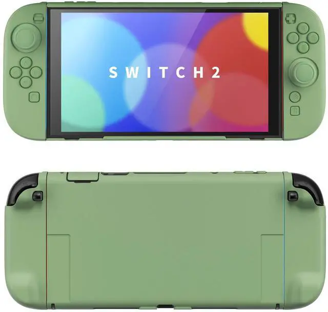Main image of Hard Case for Nintendo Switch 2 with Extra Stand & Thumb Grip Caps | Split Design, Dockable Protective Full-Body Shell Cover for Nintendo Switch 2 | Solid Color Series, Matcha Green
