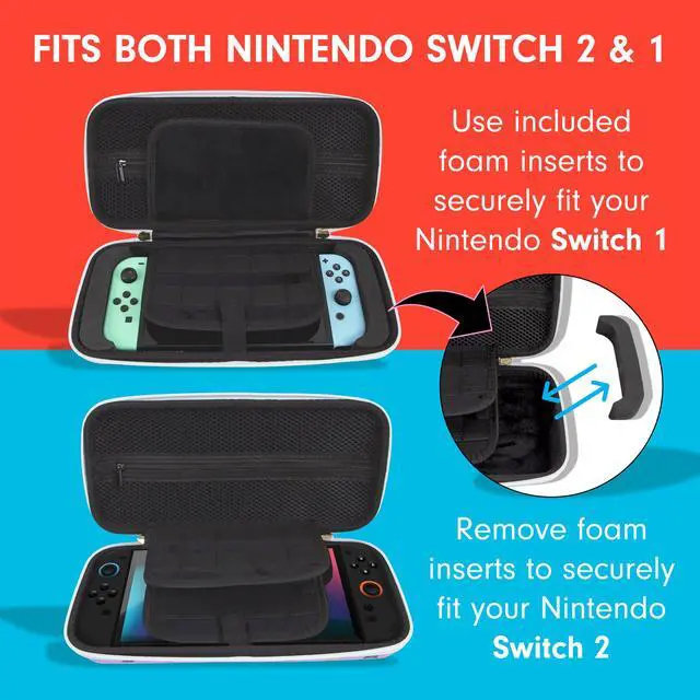 Alt view image 2 of 7 - Carrying Case for Nintendo Switch 2, Switch 1, Lite, OLED, Protective Travel Case with Game Cartridge Storage | Hello Kitty Island Adventure AOP (Green)