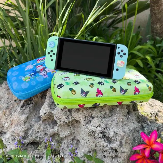 Alt view image 7 of 7 - Carrying Case for Nintendo Switch 2, Switch 1, Lite, OLED, Protective Travel Case with Game Cartridge Storage | Hello Kitty Island Adventure AOP (Green)