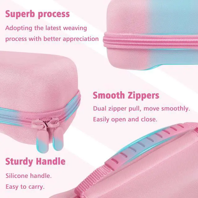 Alt view image 2 of 7 - Carrying Case for Nintendo Switch 2 Model(2025), Large Capacity Travel Case Fits Original Adapter, Joycons, 24 Game Cartridge, Protective Hard Shell Pouch for Switch 2 Accessories, Pink