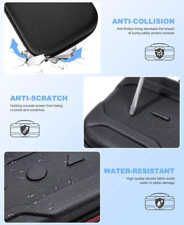 Alt view image 3 of 7 - Switch 2 Carrying Case Compatible with Nintendo Switch 2(2025)/Switch/OLED Console, Protective Hard Portable Travel Carry Case Shell Pouch with Pockets for Switch 2 Accessories and 10 Games
