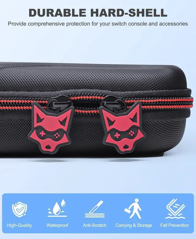 Alt view image 6 of 7 - Switch 2 Carrying Case Compatible with Nintendo Switch 2(2025)/Switch/OLED Console, Protective Hard Portable Travel Carry Case Shell Pouch with Pockets for Switch 2 Accessories and 10 Games