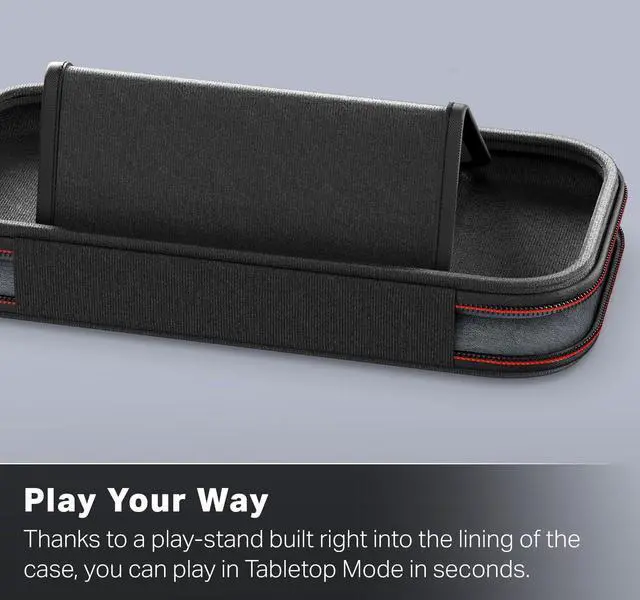 Alt view image 6 of 7 - Slim Case for Nintendo Switch 2 - Dark Heather Grey, Officially Licensed, Protective Case, Holds 10 Game Cards, Padded Screen Protector, Built-in Play Stand
