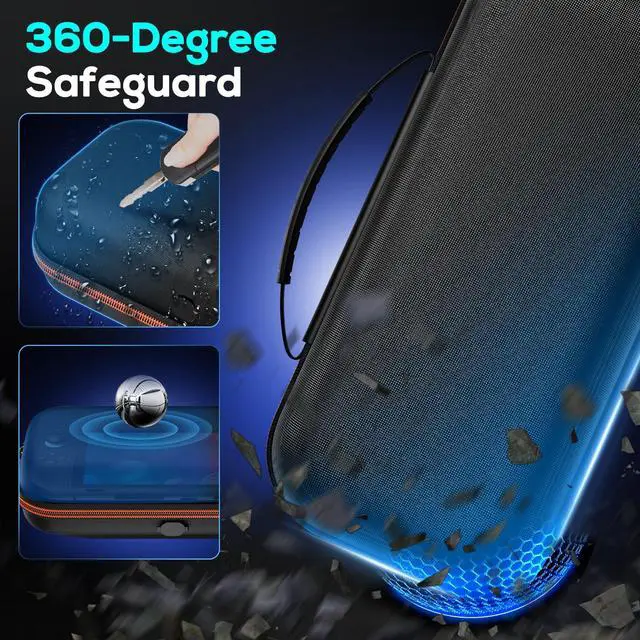 Alt view image 2 of 5 - Charge inside Carrying Case for Nintendo Switch 2 2025 / Switch OLED / Switch with Adapter and for Joy Cons Storage, Travel Cases for Switch 2 Console with 22 Game Card Storage (Carbon Black)
