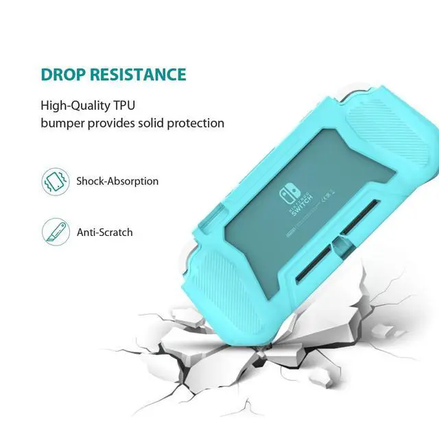 Alt view image 3 of 7 - Switch Lite Case Protective Case for Nintendo Switch Lite, Compatible with Nintendo Lite Screen Protector Cover Hand Grip Cover with Detachable TPU+Built-in PC Screen, Blue