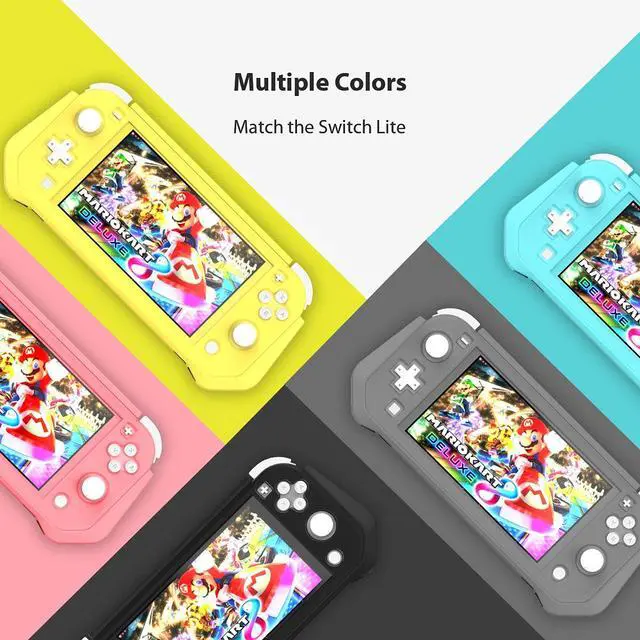 Alt view image 6 of 7 - Switch Lite Case Protective Case for Nintendo Switch Lite, Compatible with Nintendo Lite Screen Protector Cover Hand Grip Cover with Detachable TPU+Built-in PC Screen, Blue