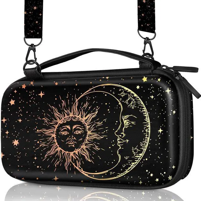 Main image of Carrying Case for Nintendo Switch/Switch OLED Travel Carry Cases Hard Shell Protective Cover Strap Black Sun Moon Cute Girls Boys Accessories Storage Pouch Bag for Switch 1 (2017) /Oled 2021
