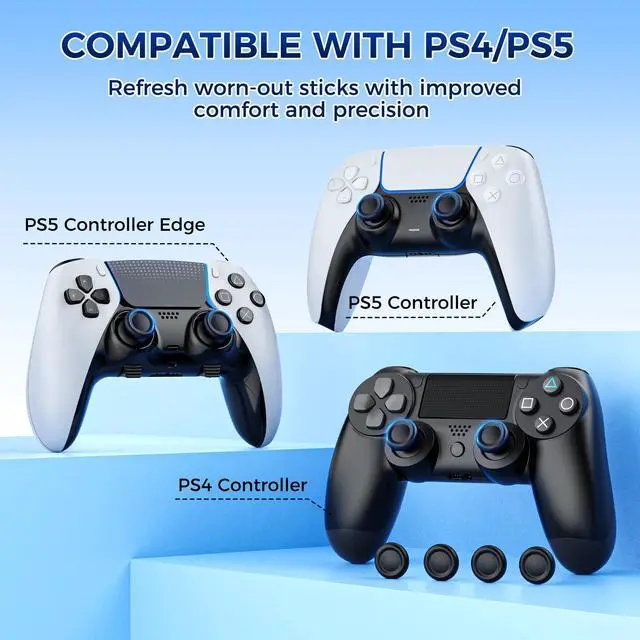 Alt view image 3 of 7 - Joystick Replacement Cap Thumb Grips for PS5/PS4 Controller, PS5/PS4 Controller Button Stick Covers, 3D Analog Cap Skin Replacement Part Repair Accessories, 6 PCS