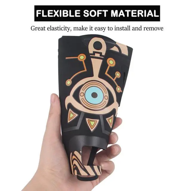 Alt view image 5 of 6 - Protective Case for Nintendo Switch, Protected by Soft Full Skin Cover with Pretty Cute Pattern, Silicone Slim Shockproof Back and Grip Sleeves for NS, Black