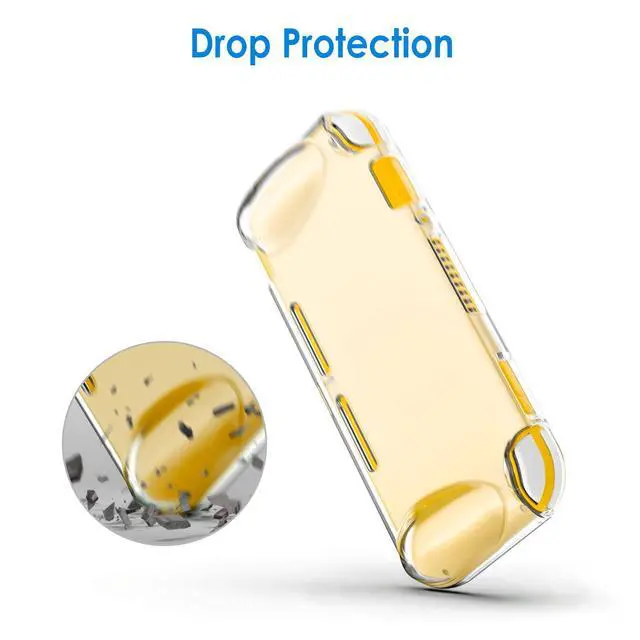 Alt view image 5 of 7 - Protective Case for Nintendo Switch Lite 2019, Grip Cover with Shock-Absorption and Anti-Scratch Design (HD Clear)