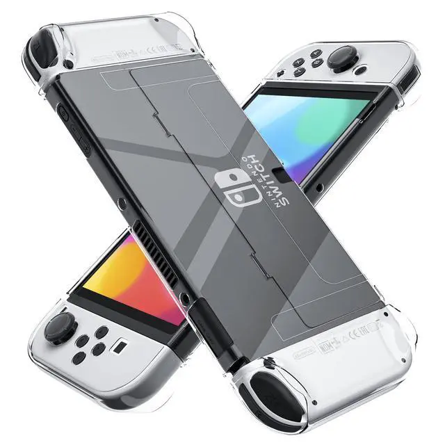 Main image of Dockable Clear Case for Nintendo Switch OLED 2021,Protective Case Cover for Switch OLED and Joy Con Controller - Strong and Durable, Not Easy to Fall Off (Clear)