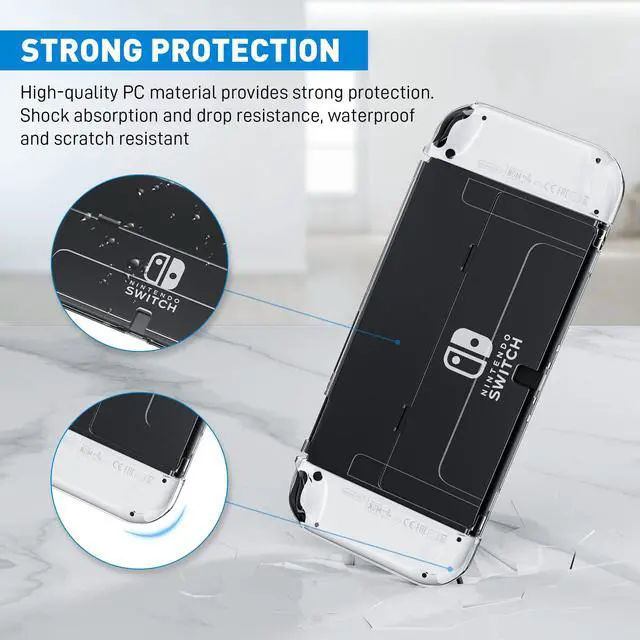 Alt view image 2 of 7 - Dockable Clear Case for Nintendo Switch OLED 2021,Protective Case Cover for Switch OLED and Joy Con Controller - Strong and Durable, Not Easy to Fall Off (Clear)