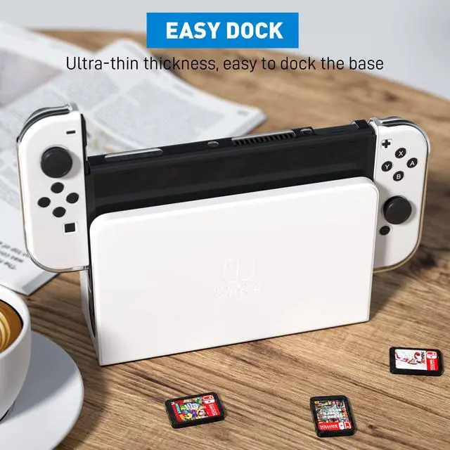 Alt view image 7 of 7 - Dockable Clear Case for Nintendo Switch OLED 2021,Protective Case Cover for Switch OLED and Joy Con Controller - Strong and Durable, Not Easy to Fall Off (Clear)
