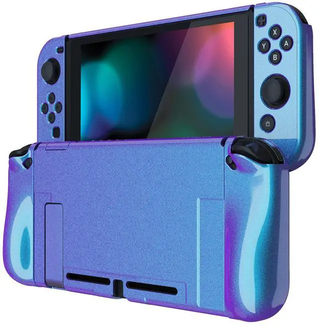Main image of Ergonomic Grip Case for Nintendo Switch, Upgraded Protective Hard Case Protector for Switch - Shock-absorbent Anti-Scratch Dockable Durable Cover Game Accessories, Chameleon Purple Blue