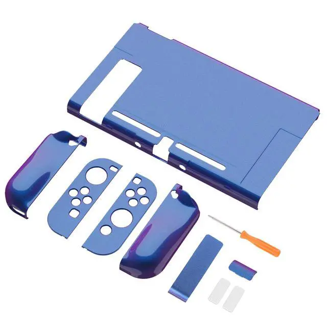 Alt view image 3 of 7 - Ergonomic Grip Case for Nintendo Switch, Upgraded Protective Hard Case Protector for Switch - Shock-absorbent Anti-Scratch Dockable Durable Cover Game Accessories, Chameleon Purple Blue