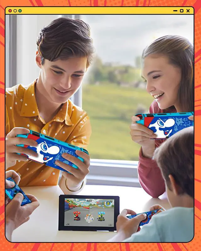 Alt view image 6 of 6 - Cute Cartoon for Nintendo Switch OLED Case Anime Design - Kawaii Fun Funny Fashion Soft Slim Protective Dockable Joycon Shell Cover for Kids Boys Teens Girls for Switch OLED 2021, Blue